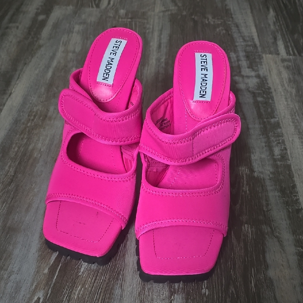 Steve Madden Hot Pink Mules